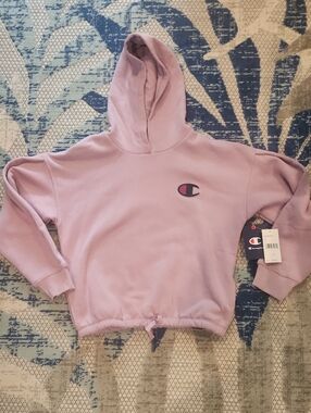 *NEW -Champion Lavender Cropped Drawstring Hoodie Girls 10/12 M